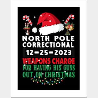 North Pole Correctional Weapons Charge His Guns Out On Christmas Posters and Art